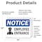 Signmission Employee Entrance Sign, Vinyl Decal, 14in W x 10in L, 2PK OS-2PACK-NS-D-1014-L-11951 - alternate 4